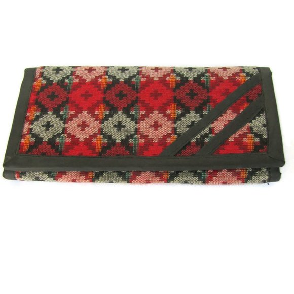 NEW ~ Womens Wallet Boho Hippie Handmade in Nepal Snap Stud Close 21cm x 11cm - Picture 5 of 6